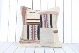 Turkish Kilim Pillow Cover Vintage Anatolian Home Decor - 20x20 Inch - thumbnail 1
