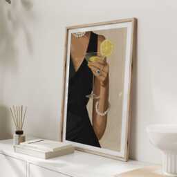 Martini Cocktail Art Print, Elegant Woman Illustration, Classic Bar Wall For Dining Room Or Kitchen - thumbnail 2