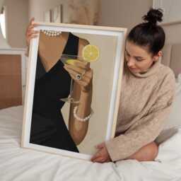 Martini Cocktail Art Print, Elegant Woman Illustration, Classic Bar Wall For Dining Room Or Kitchen - thumbnail 3