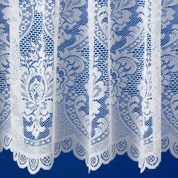 Traditional White Net Curtain in Luxury Victorian Lace Effect Damask Pattern. Sold By The Metre Width - thumbnail 2