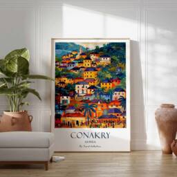 Conakry Poster, Guinea West Africa African Travel Print, Wall Art - thumbnail 3