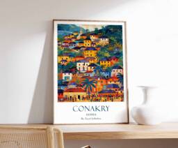 Conakry Poster, Guinea West Africa African Travel Print, Wall Art - thumbnail 1