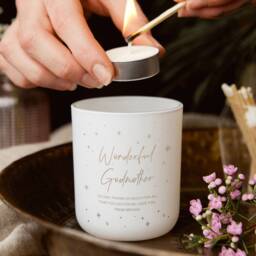 Personalised Godmother Tealight Holder Engraved Candle Gift Set - thumbnail 1
