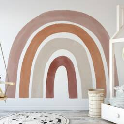 Watercolor Rainbow Wall Decal Boho Kids Room Decor - thumbnail 2