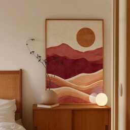 Abstract Desert Landscape Poster, Terracotta Mountain Wall Art, Boho Print - thumbnail 2