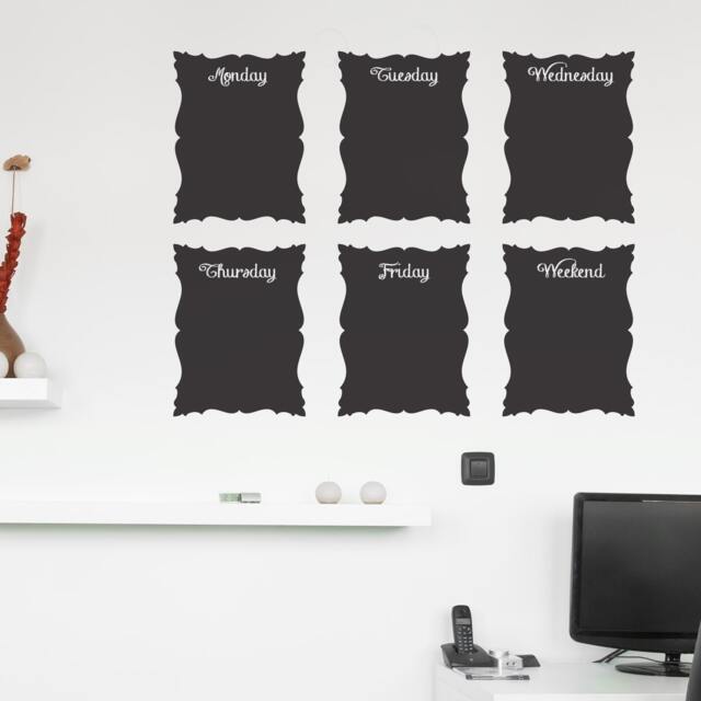 Chalkboard Wall Stickers Baroque A4, A3, A2, A1 - Stickers Home Decor Art Nutmeg - image 1