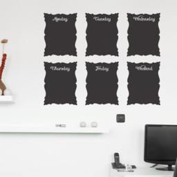 Chalkboard Wall Stickers Baroque A4, A3, A2, A1 - Stickers Home Decor Art Nutmeg - thumbnail 1