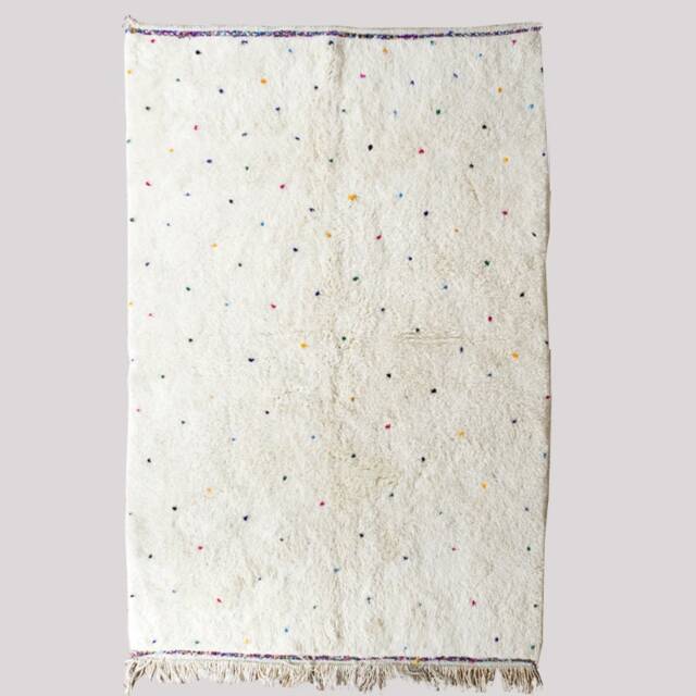 Colored Polka Dot Wool Rug, Moroccan Area Rug, Dot Colorful Berber Beni Mrirt Rug - image 1