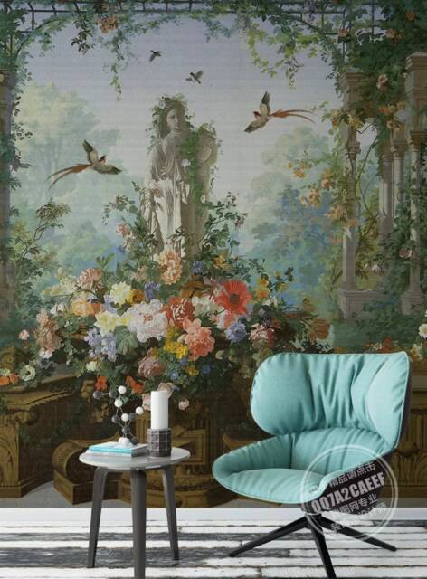 Tropical Rainforest Wallpaper Mural, Floral Sculpture Wall Art, Peel & Stick - image 1