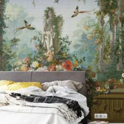 Tropical Rainforest Wallpaper Mural, Floral Sculpture Wall Art, Peel & Stick - thumbnail 2