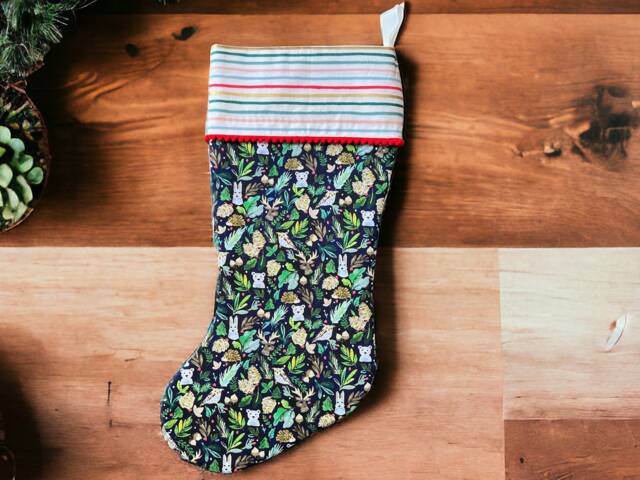 Rifle Paper Co X Dear Stella - Midnight Woodland Fabric Christmas Stocking - image 1