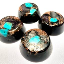 Handmade Quartz Crystal Orgone Pyramid With Copper & Turquoise, Emf Protection - thumbnail 4