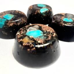 Handmade Quartz Crystal Orgone Pyramid With Copper & Turquoise, Emf Protection - thumbnail 3