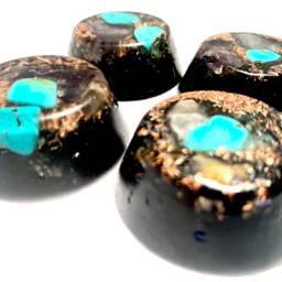 Handmade Quartz Crystal Orgone Pyramid With Copper & Turquoise, Emf Protection - thumbnail 2