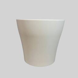 White Ceramic Planter - Modern Sleek Fluted Design Various Sizes - thumbnail 3
