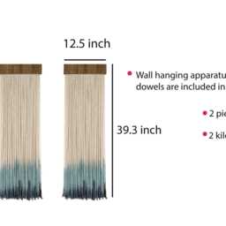 Blue Set Of 2 Fiber Art Wall Hanging, Acoustic Panel Decor, Blue Decoration - thumbnail 3