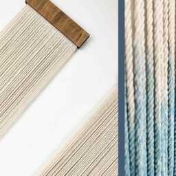 Blue Set Of 2 Fiber Art Wall Hanging, Acoustic Panel Decor, Blue Decoration - thumbnail 2