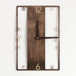 Industrial Wall Clock Wood Scandinavian Design Wooden Rustic - thumbnail 3