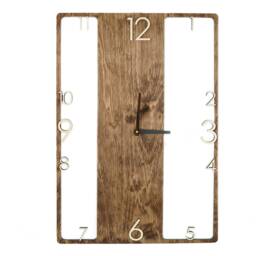 Industrial Wall Clock Wood Scandinavian Design Wooden Rustic - thumbnail 4