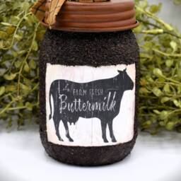 Farm Fresh Buttermilk Mason Jar Hand Soap Dispenser, Country Rustic Decor - thumbnail 2