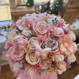 Candle Bouquet Gift - Handmade Soy Wax Flowers For Her Home Decor - thumbnail 3