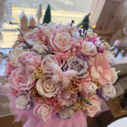 Candle Bouquet Gift - Handmade Soy Wax Flowers For Her Home Decor - thumbnail 2