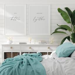 Life Is Better Together Prints - Set Of 2 - Romantic Bedroom Wall Art Unframed - thumbnail 4