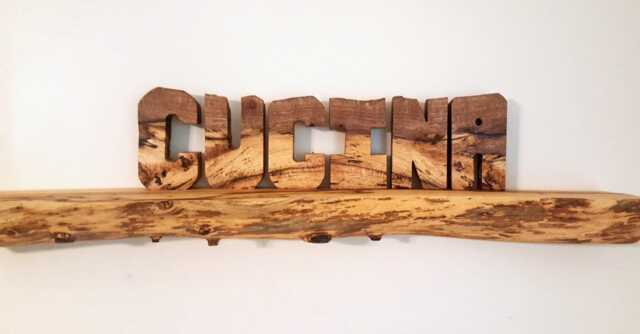 standing Wood Letters - Rustic Custom Live Edge Wooden Word Or Name - Unique Money Pen Holder Carved From Recycled Logs Gift - image 1
