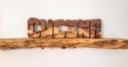 standing Wood Letters - Rustic Custom Live Edge Wooden Word Or Name - Unique Money Pen Holder Carved From Recycled Logs Gift - thumbnail 1
