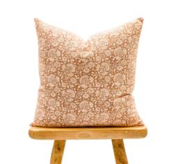 Authentic Hmong Floral Pillow Cover in Rust Orange, Accent Cover, Boho Pillow, Decorative Throw For Fall, Farmhouse - thumbnail 1