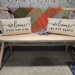 Welcome Please Leave By 9Pm Cushion Cover Rectangular Cotton Decorative - thumbnail 2