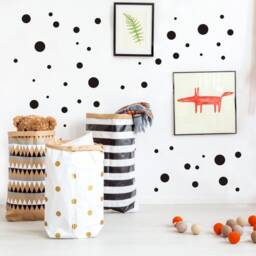 Five-Size Dot Stickers Polka Dots Mix Sizes One Color On The Wall Of Various Black Dots Gold 73Nw - thumbnail 1