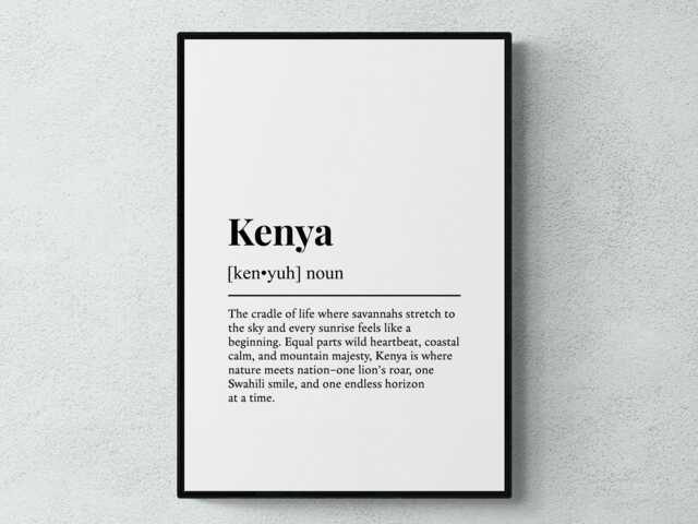 Kenya Funny Definition Africa Gift Wall Art Print - image 1