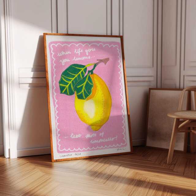 Retro Lemon Kitchen Print Mid-Century Modern Food Poster - image 1
