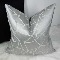 Silver Cushion Cover - Atlas Ashley Wilde Luxury Home Decor Geometric For Chair Sofa & Bed Pillow Cover Designer Handmade - thumbnail 3
