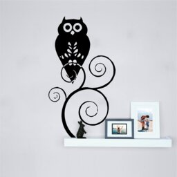 Owl On A Branch Vinyl Wall Art, Decal, Sticker, Transfer, Mural, Decor, Rent Friendly, Interior, Exterior, Full Removable, - 0272 - thumbnail 1