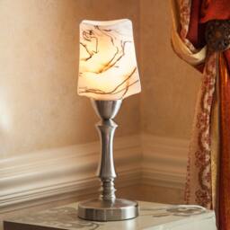 Fused Glass Table Lamp, Shade, Art One Of A Kind, Lighting, White Lamp