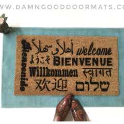 Multilingual Welcome Mat All Languages Doormat, Retirement Gift - thumbnail 2