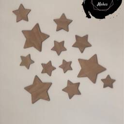 Wooden Wall Stars, Mixed Size, Self Adhesive, Nursery Decor, Kids Room, Gift - thumbnail 2
