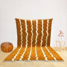 Orange Berber Moroccan Rug Large Handmade Sheep Wool Area Rug - thumbnail 1