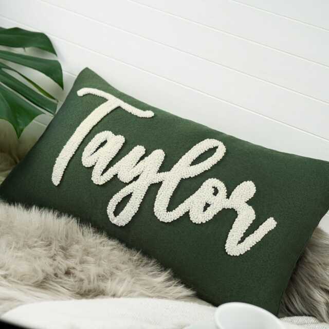 Custom Embroidered Pillow Personalized Gift, Home Decor, Anniversary Boyfriend Gift Idea, Birthday For Him, Throw - image 1