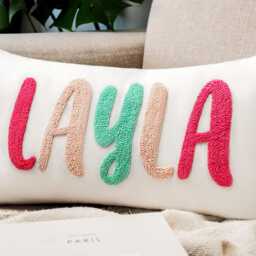 Custom Embroidered Pillow Personalized Gift, Home Decor, Anniversary Boyfriend Gift Idea, Birthday For Him, Throw - thumbnail 3