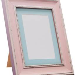Scandi Pink Distressed Photo Frame With Blue Mount - thumbnail 3