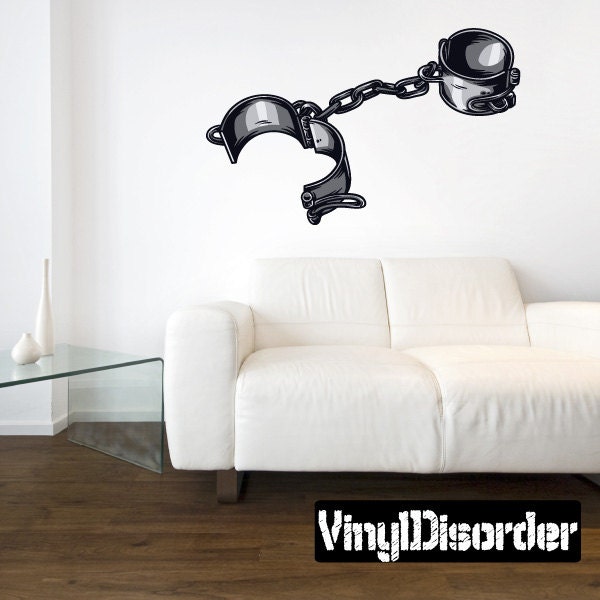 Symbol Shackle & Chain Wall Decal - Fabric Vinyl Removable Reusable Symbolchainuscolor005Et