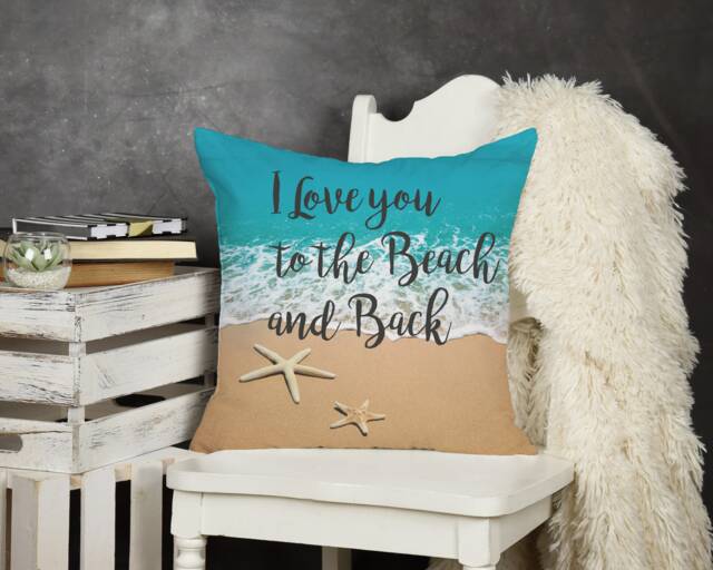 I Love You To The Beach & Back_Throw Pillow