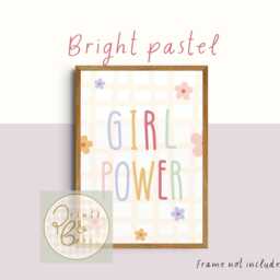 Floral Girl Power Print. Positive Affirmation Girls Room Wall Art - Print Only - thumbnail 2