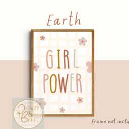 Floral Girl Power Print. Positive Affirmation Girls Room Wall Art - Print Only - thumbnail 3