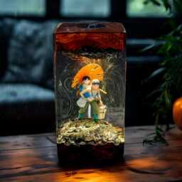 Seita & Setsuko Ghibli Resin Lamp - Studio Gh1Bli Led Night Light - Heartwarming Scene Handmade Japanese Decor Emotional - thumbnail 1