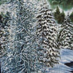 Queen Size Mountain River Quilt - Handmade Scenic Bedding - thumbnail 4