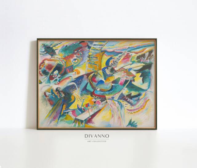 Kandinsky Improvisation Gorge Print, Muted Green Abstract Contemporary Wall Art, Mid-Century Modern Home Decor, Bauhaus Gallery, Gift Poster - image 1
